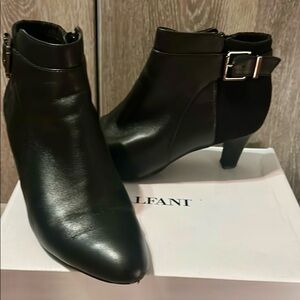Alfani Black Ankle Boots |Size 7.5 | Buckle| Leather & Suede |Fall/Winter Staple